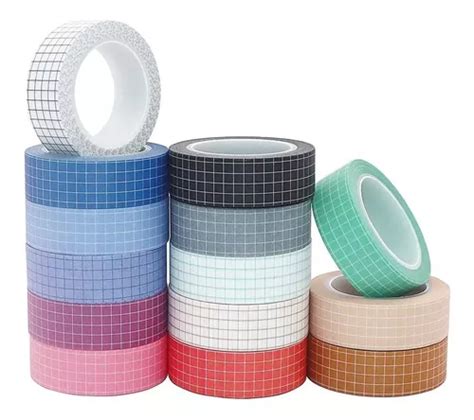 Juego De Cintas Washi De 14 Colores Con Cuadrícula 33 Envío gratis