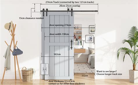 Winsoon Kit De Rail Robuste Pour Porte Coulissante Simple Double Rail