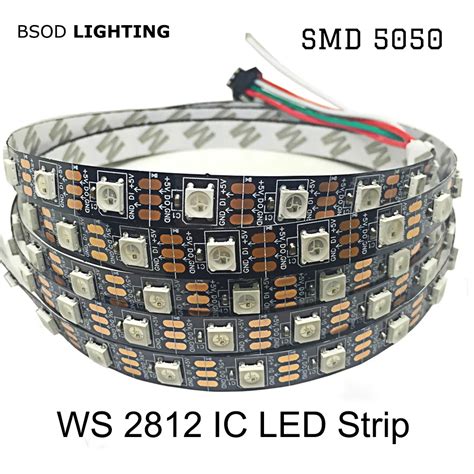 Bsod Dc V Ws Led Strip Leds M Ic Ws Black Pcb No Waterproof