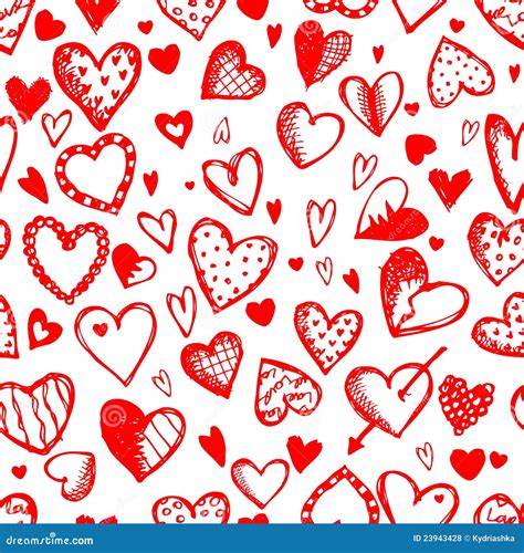 Seamless Pattern With Valentine Hearts Stock Vector Illustration Of