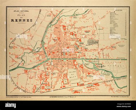 Map Of Rennes France Stock Photo Alamy