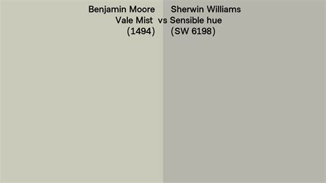 Benjamin Moore Vale Mist 1494 Vs Sherwin Williams Sensible Hue Sw 6198 Side By Side Comparison