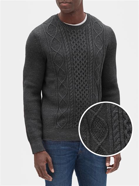 Cable Knit Crewneck Pullover Sweater Gap Factory