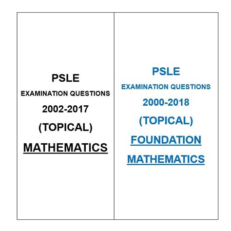 Psle Math Foundation Math Topical Standard Maths P Primary