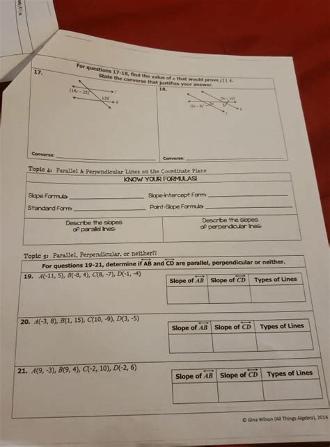 Gina Wilson All Things Algebra Parallel Perpendicular Or Neither Determine Whether Qr And St