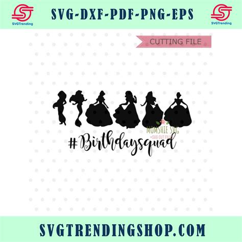 Disney Birthday Squad Svg Squad Goals Svg Princess Squadgoals Svg And