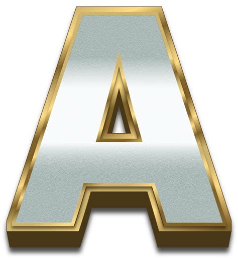 3d Gold Silver Gradient Alphabet Letter A 34097647 Png