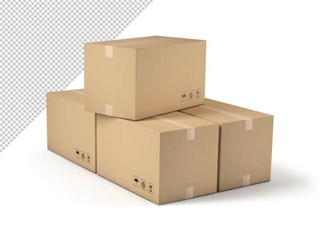 Premium Psd Stacked Cardboard Boxes Mockup