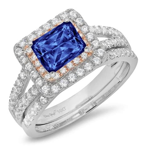 Clara Pucci 18k White Rose Gold 3 05 Simulated Tanzanite Engraveable