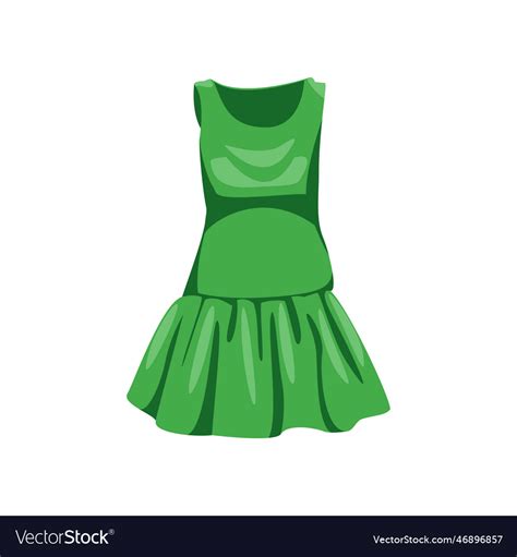 Green female summer dress cartoon Royalty Free Vector Image