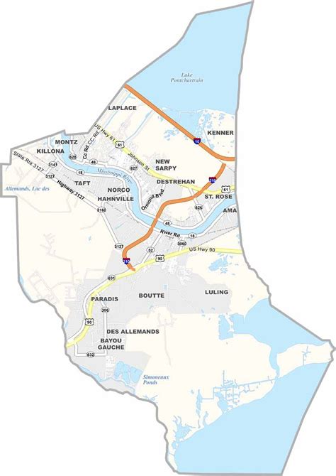 St. Charles Parish Map, Louisiana - US County Maps