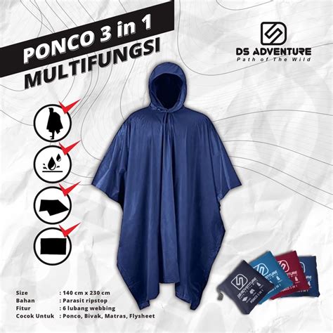 Jual Jas Hujan Ds Adventure Ponco 3 In 1 One Matras Bivak Ponco