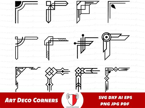 Art Deco Corner Frames SVG Vintage Retro Corner PNG Artdeco | Etsy