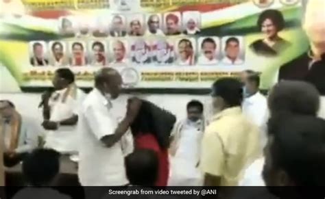 Puducherry Election 2021 High Drama At Puducherry Congress Meet After