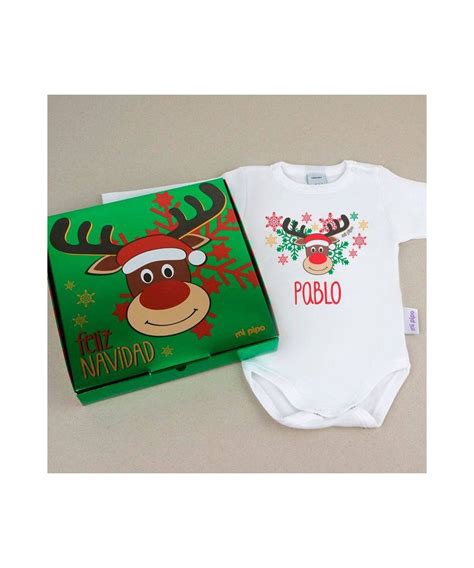 Body Navide O Personalizado Navidad Rudolf Con Cajita De Regalo Talla