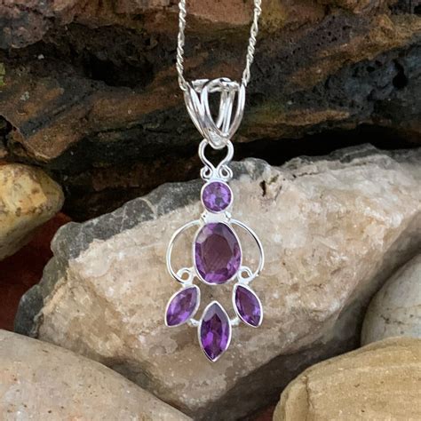 Multi Amethyst And Sterling Pendant Gle Good Living Essentials