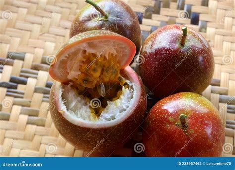 Fresh Passion Fruit In A Basket Stock Photo Image Of Juicy Delicious