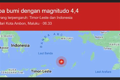 Gempa Terkini Dengan Magnitudo Mengguncang Maluku Barat Daya Di