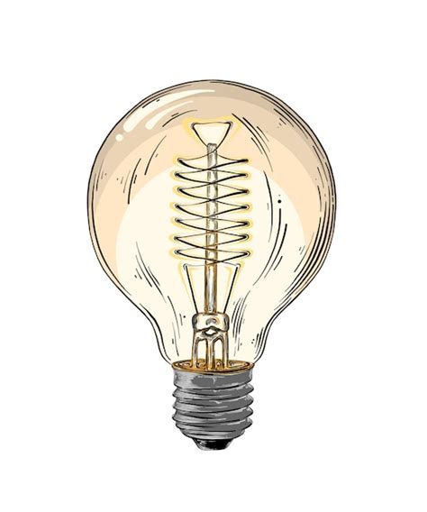 Vintage Light Bulb Drawing