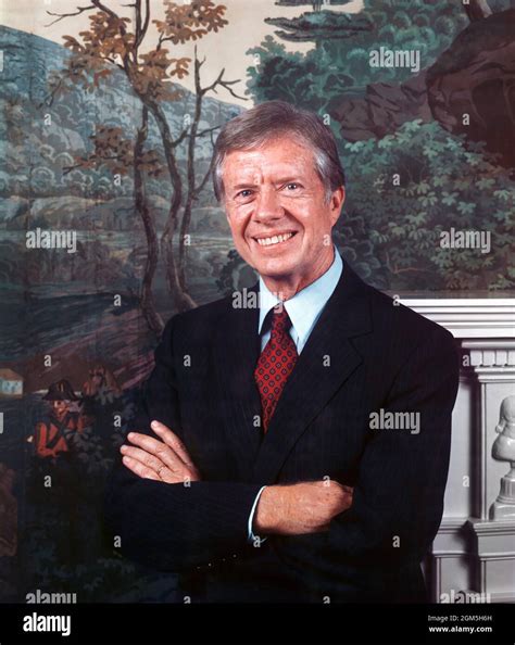 U S President Jimmy Carter Half Length Portrait By Ansel Adams