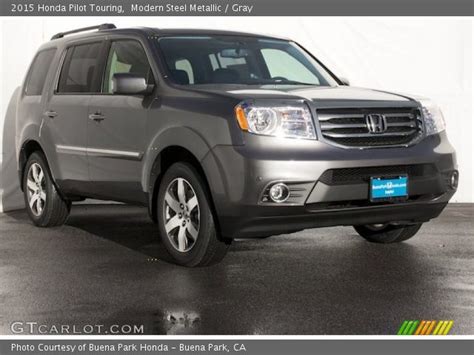 Modern Steel Metallic 2015 Honda Pilot Touring Gray Interior