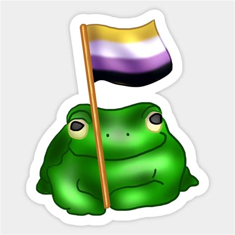 Nonbinary Lgbtq Frog Nonbinary Sticker Teepublic