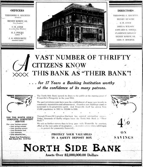 Image Commercialnorth Side Bank Ad 1930