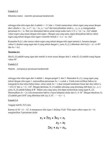 22 Contoh Eigen Contoh 3 Diketahui Matrix Memiliki Persamaan