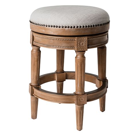 Maven Lane Adrien Saddle Bar Stool In White Oak Finish W Natural Fabric Upholstery Bar 31