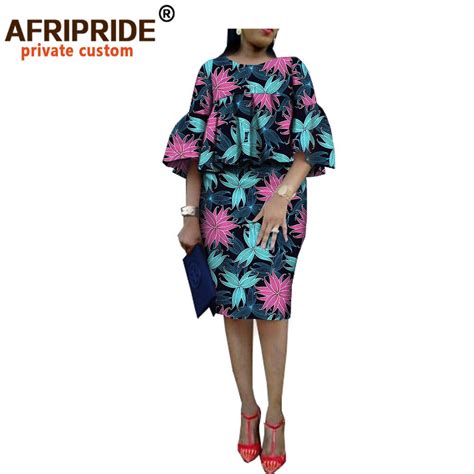 Afripride Ensemble Jupe Crayon Et Haut À Imprimé Africain Ankara Pour