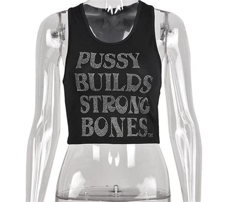 Funny Sequin Tee For Her Pussy Builds Strong Bones Girl Etsy