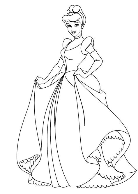 Cinderella Coloring Pages Disney At Free Printable