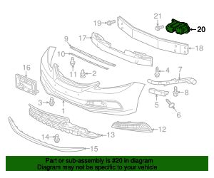 71160 TR3 A00ZZ Extension L Front Bumper Beam 2013 2015 Honda Civic