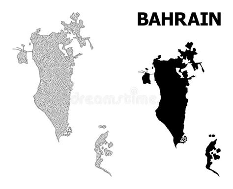 De Veelhoekige Kaart Van Bahrein Veelhoek Geometrische Kaart Vector