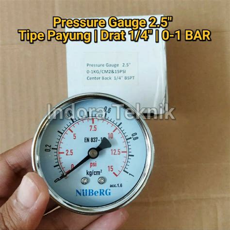 Jual Manometer Pressure Gauge 1 BAR KG CM2 2 5 Inch Drat 1 4