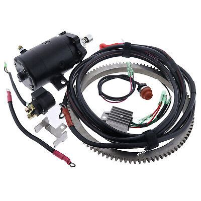 Electric Start Motor Kit Flywheel For Yamaha Outboard E Cmh Hp