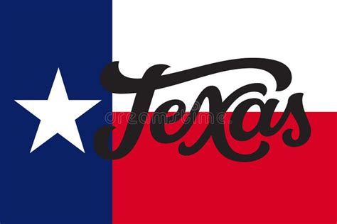 Texas Flag Vector Lettering Typography Stock Vector Illustration Of