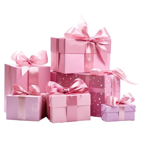 Pink Birthday Presents Pink Present Gift PNG Transparent Image And