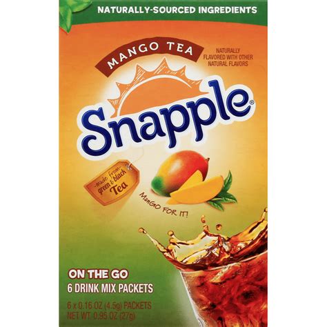 Snapple Drink Mix Packets Mango Tea On The Go 6 Each Instacart