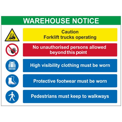 Warehouse Notice Sign Warehouse Safety Signs Safety Signs And Notices