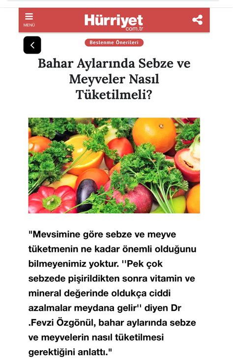 Bahar aylarında sebze ve meyveler nasıl tüketilmeli