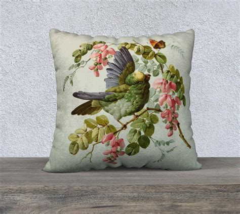 Decorative Throw Pillows Bird Throw Pillow Floral By Jdzigner