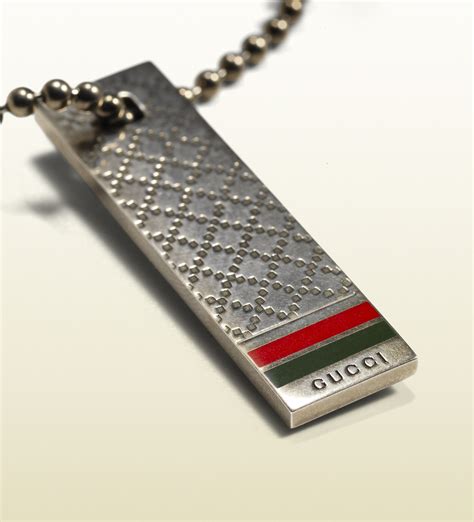 Gucci Keyring In Sterling Silver With Diamante Pattern in Gray for Men ...