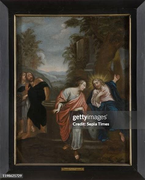 Christ And The Samaritan Woman Painting Oil Height 80 Cm Width