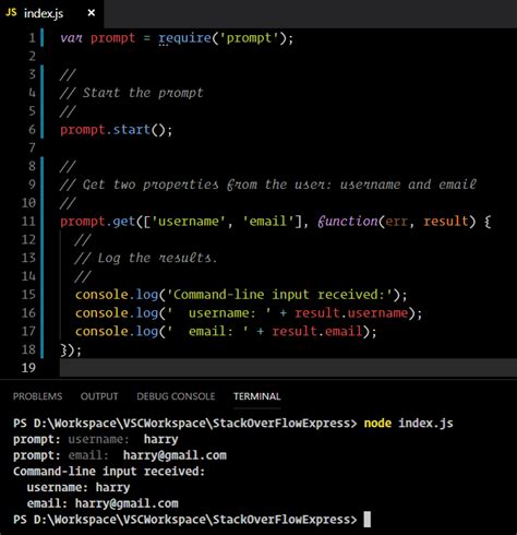 Javascript How To Use Prompt Function In Node Js Like In Chrome Stack Overflow