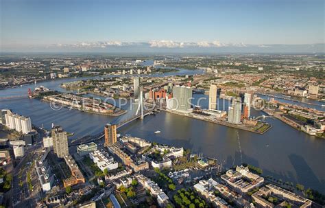 Aerophotostock Rotterdam Luchtfoto Maas Met De Erasmusbrug