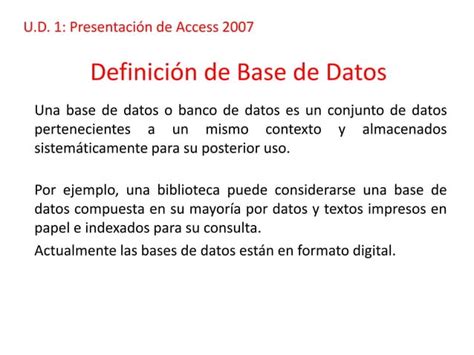 Definición de base de datos PPT