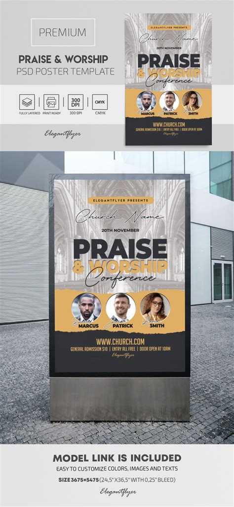 Praise And Worship Premium PSD Poster Template 10031117 By