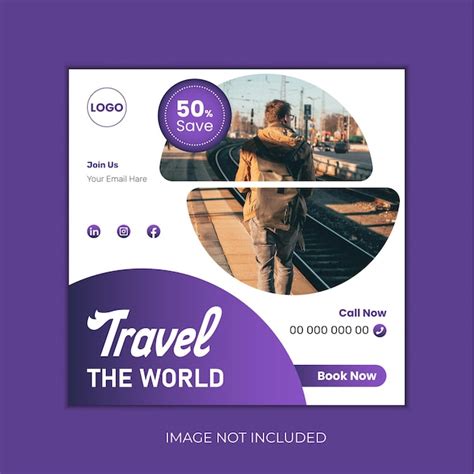 Vector Social Media Post Design Para Una Agencia De Viajes Vector Premium