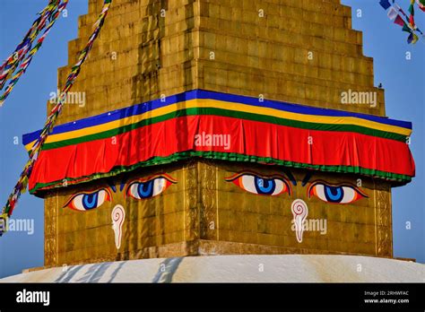 Nepal Kathmandu Valley Buddhist Stupa Of Bodnath Stock Photo Alamy